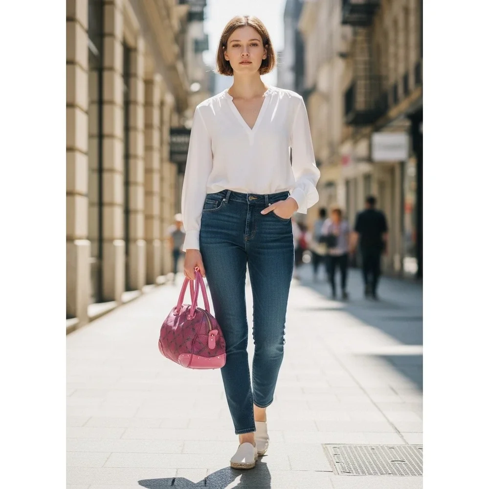 Longchamp Pink Monogram Canvas and Leather Bowler Satchel Bag – Vintage Y2K